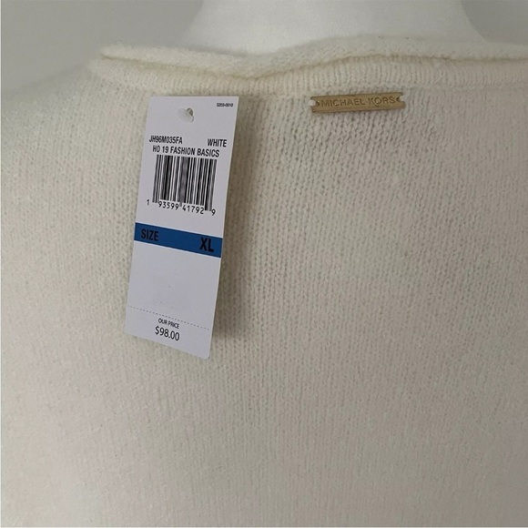 michael kors sweater White/ivory  XL New $98 Wool/Acrylic *A19 - Picture 5 of 5